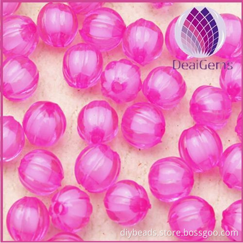 miracle rose red 22mm Bulk chunky acrylic faceted pumpkin ball beads